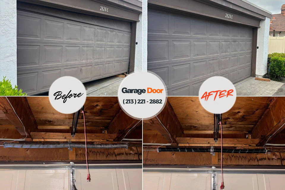 Before and after: garage door repair Duchesne, UT